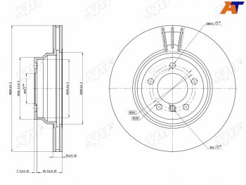 3 369 р. Диск тормозной передний Ø330 SAT  BMW 1 серия ( E87,  E82,  E81) - X1  E84  с доставкой в г. Кемерово. Увеличить фотографию 1