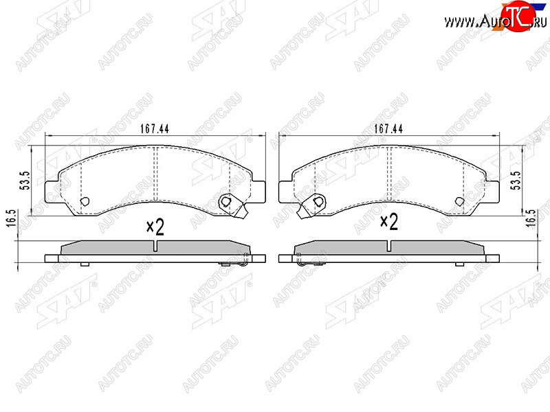 1 359 р. Колодки тормозные перед FL-FR SAT Great Wall Hover  дорестайлинг (2006-2010)  с доставкой в г. Кемерово