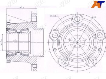 Ступичный узел задн. PEUGEOT BOXER IIICITROEN JUMPER R15 SAT ST-3701.82
