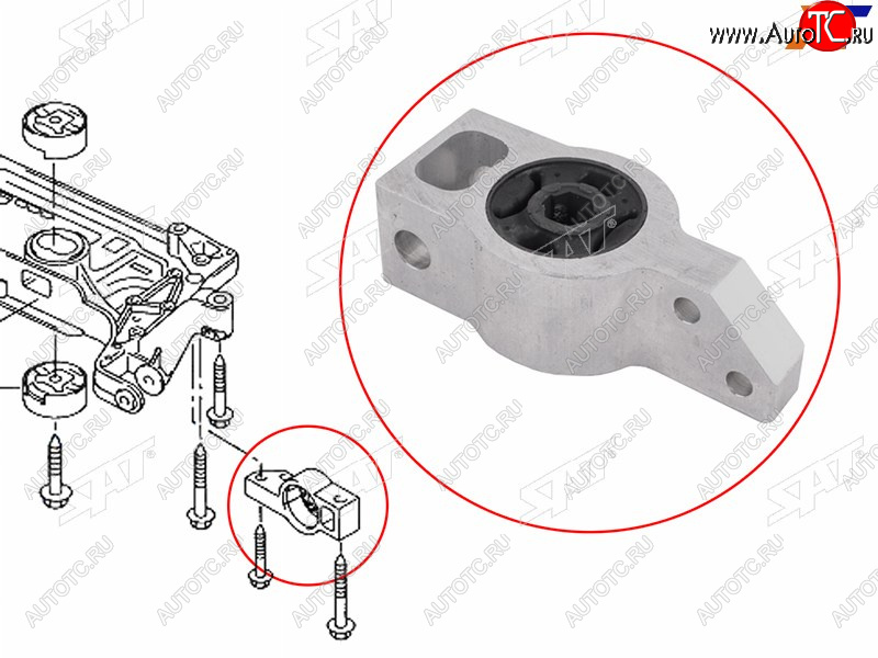 1 749 р. Сайлентблок задний переднего рычага VW JETTA 05-16PASSAT 05-15TIGUAN 07-AUDI Q5 11-TT 06-14 SAT ST-3C0199231E  с доставкой в г. Кемерово