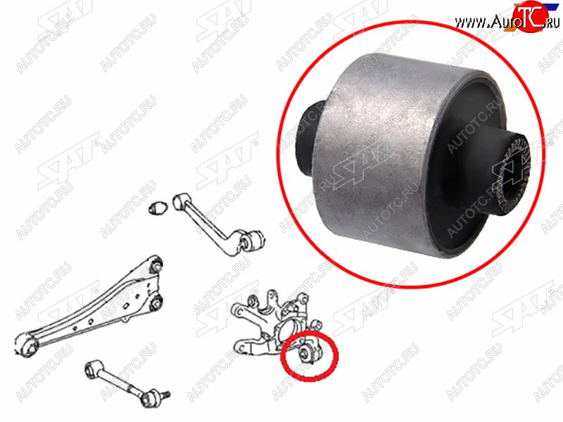 799 р. Сайлентблок Toyota Avensis (T270) 08-18  Corolla (E150) 06-13  Harrier (XU60) 17-20  RAV4 (XA30,X SAT ST-42305-42020-U  с доставкой в г. Кемерово