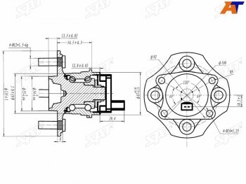 Ступичный узел задн. TOYOTA VITZPLATZFUN CARGOIST 99-05 (c ABS) SAT ST-42450-0D030