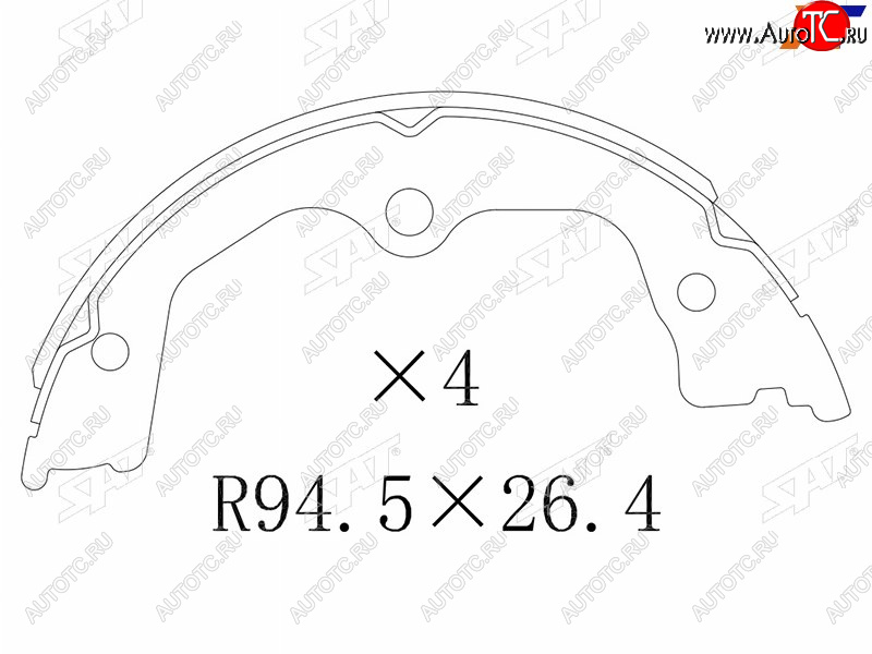 1 799 р. Колодки барабанные задние RH-LH SAT Honda Accord 8 CU седан дорестайлинг (2008-2011)  с доставкой в г. Кемерово