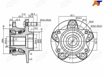 Ступичный узел передзад SUZUKI GRAND VITARA 05- SAT ST-43401-65J02