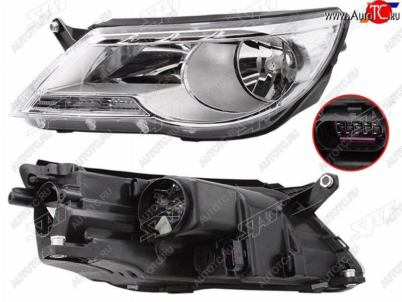 6 699 р. Фара левая (с электрокорректором) SAT  Volkswagen Tiguan  NF (2006-2011) дорестайлинг  с доставкой в г. Кемерово