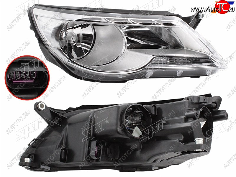 6 699 р. Фара правая (с электрокорректором) SAT  Volkswagen Tiguan  NF (2006-2011) дорестайлинг  с доставкой в г. Кемерово