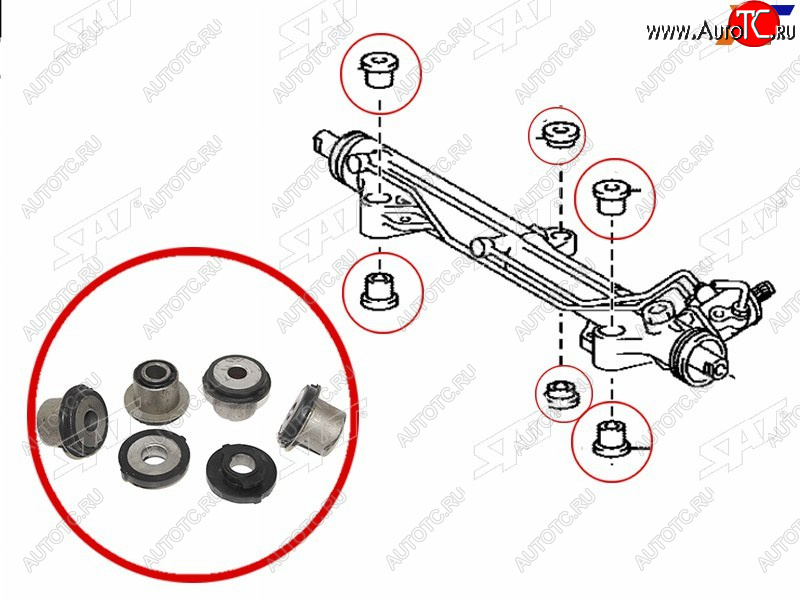 1 039 р. Втулка рулевой рейки Toyota Land Cruiser (J200) 07-21  Lexus LX 07-23  Toyota Sequoia 07-17 SAT ST-44200-60170B  с доставкой в г. Кемерово