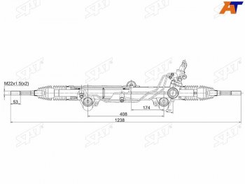 26 399 р. Рейка рулевая RHD SAT Toyota Sequoia XK60 дорестайлинг (2007-2017)  с доставкой в г. Кемерово. Увеличить фотографию 1