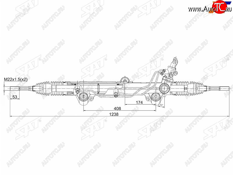 26 399 р. Рейка рулевая RHD SAT Toyota Sequoia XK60 дорестайлинг (2007-2017)  с доставкой в г. Кемерово