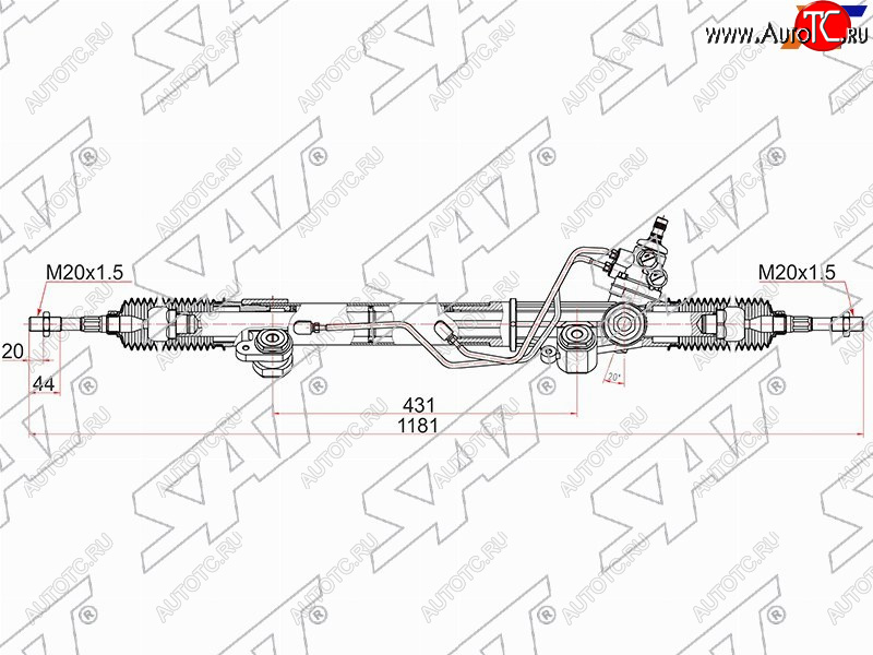 16 249 р. Рейка рулевая LHD SAT  Toyota Land Cruiser Prado  J120 (2002-2009)  с доставкой в г. Кемерово