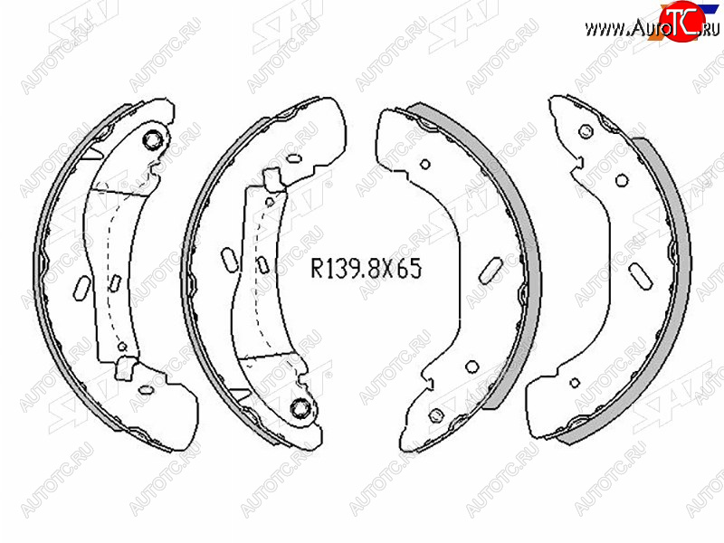 2 899 р. Колодки тормозные задние RH-LH SAT Ford Transit цельнометаллический фургон дорестайлинг (2000-2006) (Диски 16)  с доставкой в г. Кемерово