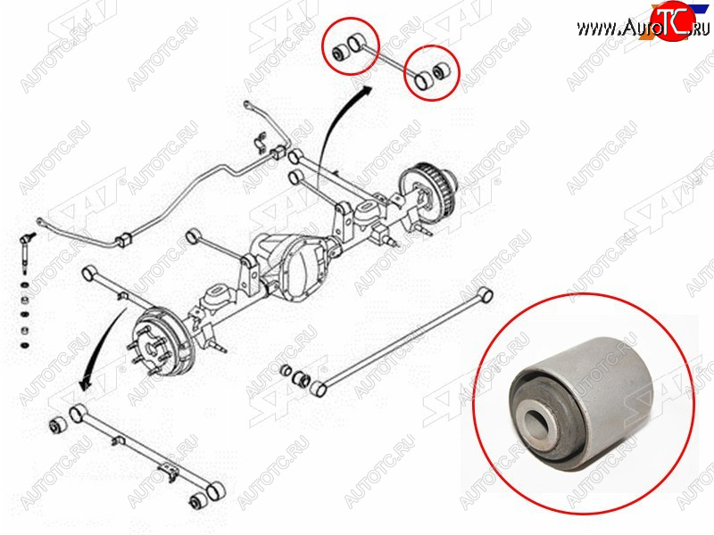 299 р. Сайлентблок SsangYong Actyon 05-10  Actyon Sports 06-12  Korando 96-06  Kyron 05-16 SAT ST-4542105000  с доставкой в г. Кемерово