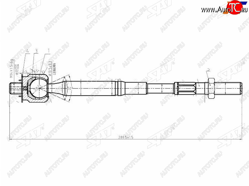 1 059 р. Тяга рулевая TOYOTA COROLLAALLIONPREMIOMATRIXISISNOAHVOXY 02- SAT ST-45503-09400  с доставкой в г. Кемерово