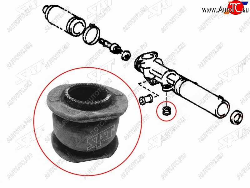 238 р. Втулка рулевой рейки Toyota Land Cruiser Prado (J90) 96-02  Hilux Surf 95-00 SAT ST-45522-35020  с доставкой в г. Кемерово