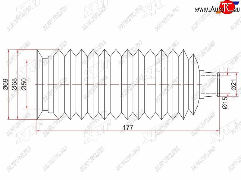 339 р. Пыльник рулевой рейки TOYOTA LAND CRUISER PRADOHILUX SURF 02-HIGHLANDER07- LH=RH SAT ST-45535-26030  с доставкой в г. Кемерово