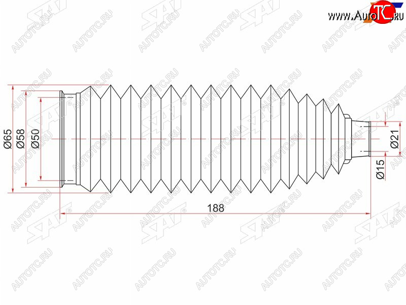 469 р. Пыльник рулевой рейки TOYOTA KLUGER 00- LH=RH SAT ST-45535-48010  с доставкой в г. Кемерово