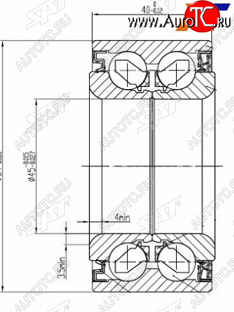 1 559 р. Подшипник передней ступицы HONDA CR-V RD4-7, EDIX BE#, ELEMENT с ABS SAT ST-45BWD12  с доставкой в г. Кемерово