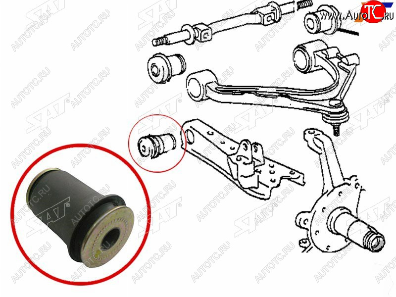 439 р. Сайлентблок нижнего рычага TOYOTA LITETOWNACENOAHMASTERACE 2WD 85-                                SAT ST-48061-27011  с доставкой в г. Кемерово