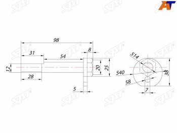 319 р. Эксцентрик нижнего рычага TOYOTA ALTEZZACHASERCRESTACROWNMAJESTAMARK2PROGRESVEROSSA 92- SAT ST-48190-22040  с доставкой в г. Кемерово. Увеличить фотографию 1