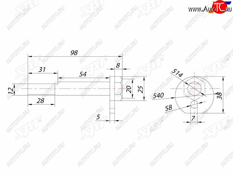 319 р. Эксцентрик нижнего рычага TOYOTA ALTEZZACHASERCRESTACROWNMAJESTAMARK2PROGRESVEROSSA 92- SAT ST-48190-22040  с доставкой в г. Кемерово