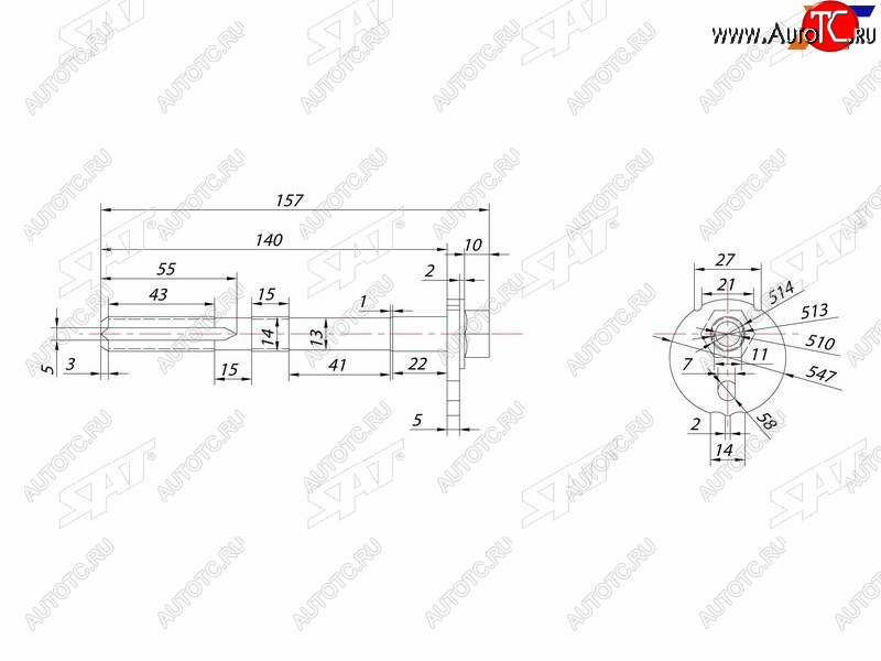 459 р. Эксцентрик нижнего рычага TOYOTA FJ CRUISERFORTUNERSURFLAND CRUISER PRADOLEXUS GX470 02- SAT ST-48190-60020  с доставкой в г. Кемерово
