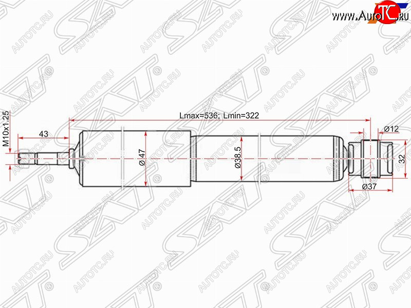 1 869 р. Амортизатор задний TOYOTA LITETOWNMASTERACE 85-96 LH=RH SAT ST-48531-80621  с доставкой в г. Кемерово