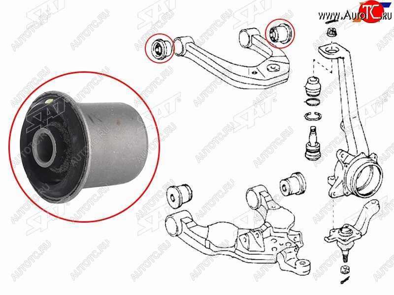 469 р. Сайлентблок Toyota Land Cruiser Prado (J120,J150) 02-20  Lexus GX 02-19  Toyota 4Runner 02-09  FJ SAT ST-48632-0K040  с доставкой в г. Кемерово