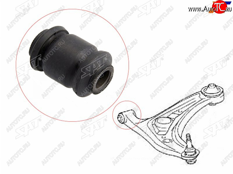 319 р. Сайлентблок Toyota Corolla (E180) 12-19  Corolla Fielder (E160) 12-  Probox 02-  Ractis 05-10  C SAT ST-48654-0D080  с доставкой в г. Кемерово