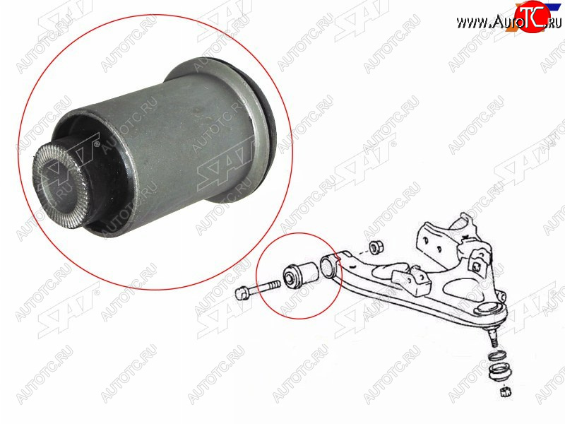 589 р. Сайлентблок переднего нижнего рычага FR SAT  Toyota Land Cruiser  100 (1998-2007) дорестайлинг, 1-ый рестайлинг, 2-ой рестайлинг  с доставкой в г. Кемерово