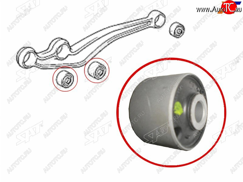 399 р. Сайлентблок Nissan Patrol 87-10  Toyota Land Cruiser (J100,J80) 80-  Land Cruiser Prado (J70) 87-9 SAT ST-48702-60050  с доставкой в г. Кемерово