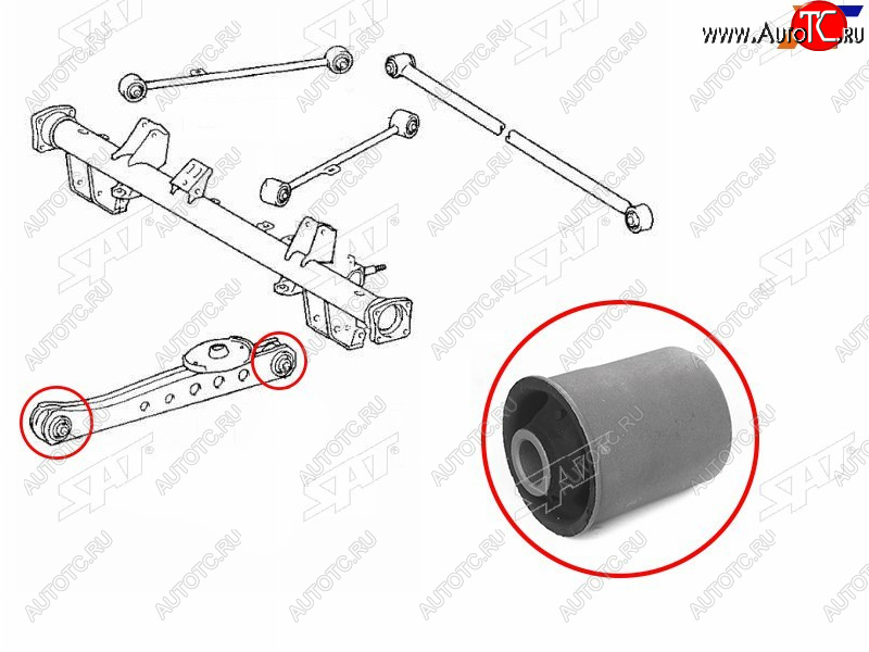 299 р. Сайлентблок Toyota Probox 02- SAT ST-48704-52010  с доставкой в г. Кемерово