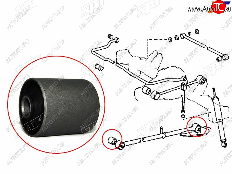 499 р. Сайлентблок Toyota Hiace 89-04  Lite Ace 92-96  Lite Ace Noah 96-01  Town Ace 92-96 SAT ST-48704-28010  с доставкой в г. Кемерово