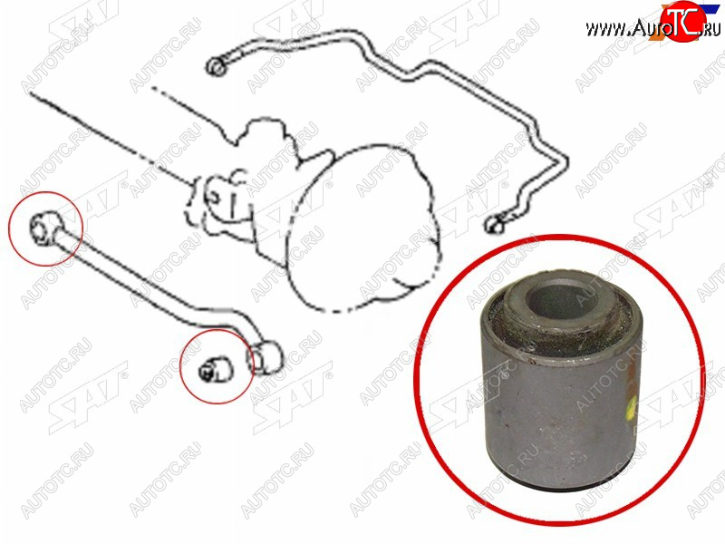 399 р. Сайлентблок Toyota Land Cruiser (J100,J80) 89-07  Land Cruiser Prado (J70) 87-96  Highlander 07-13 SAT ST-48706-60030  с доставкой в г. Кемерово