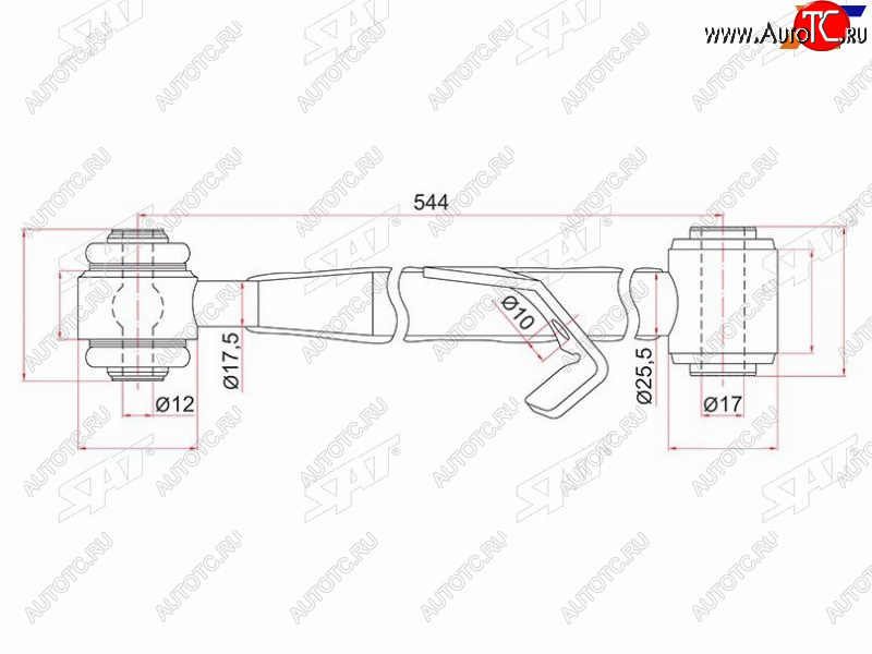 1 779 р. Тяга поперечная задней подвески нижняя TOYOTA RAV4 00-05CHERY TIGGO 06- RH SAT ST-48720-42020  с доставкой в г. Кемерово
