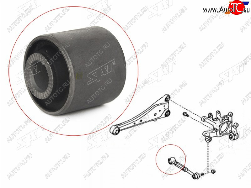 299 р. Сайлентблок Chery Tiggo T11 05-16  Toyota Avensis (T270) 08-18  Mark II (X110) 00-04  RAV4 (XA30) SAT ST-48725-24100  с доставкой в г. Кемерово