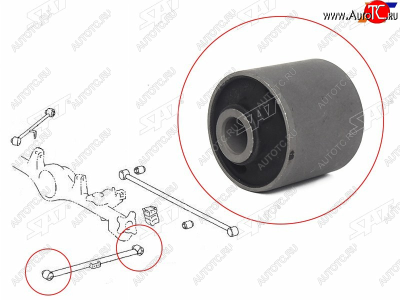 379 р. Сайлентблок задней нижней продольной тяги TOYOTA LAND CRUISER PRADO 02-14HILUXSURF 02-FJ CRUISER SAT ST-48725-35020  с доставкой в г. Кемерово