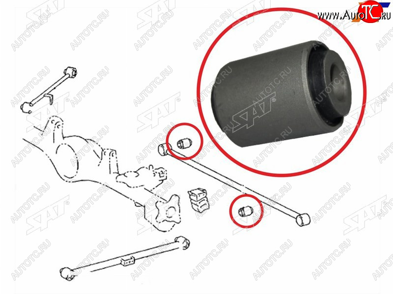 339 р. Сайлентблок Toyota Land Cruiser (J100) 98-07  Land Cruiser Prado (J120,J150) 02-20  Lexus GX 02-09 SAT ST-48725-35040  с доставкой в г. Кемерово