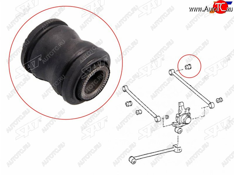 419 р. Сайлентблок Toyota Caldina (T190) 92-02  Harrier (XU10,XU30) 97-13  Lexus RX 03-09  Toyota Carina SAT ST-48725-48010  с доставкой в г. Кемерово