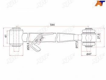 Тяга поперечная задней подвески нижняя TOYOTA RAV4 00-05CHERY TIGGO 06- LH SAT ST-48730-42020