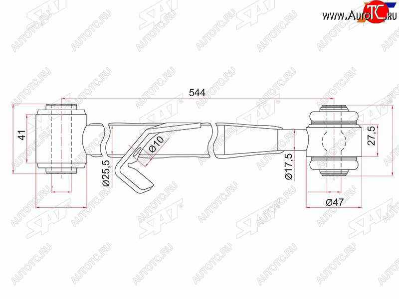 1 769 р. Тяга поперечная задней подвески нижняя TOYOTA RAV4 00-05CHERY TIGGO 06- LH SAT ST-48730-42020  с доставкой в г. Кемерово