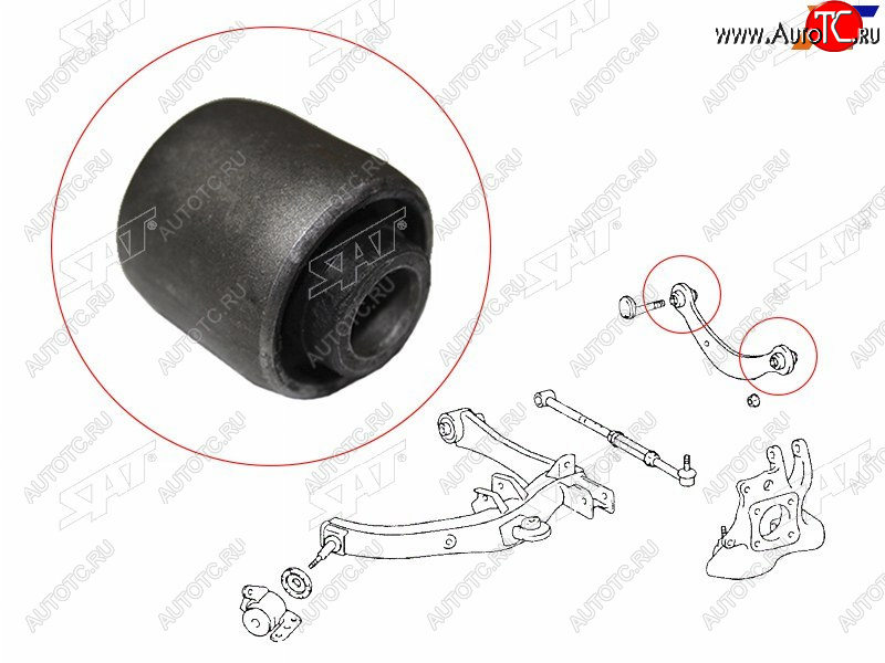 212 р. Сайлентблок Toyota Avensis (T250,T270) 03-18  Caldina (T240) 02-07  Corolla (E150,E180,E120) 00-19 SAT ST-48770-21011B  с доставкой в г. Кемерово