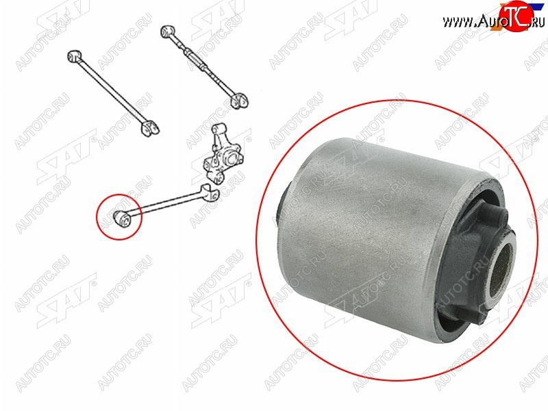 439 р. Сайлентблок Toyota Camry (XV20,XV30,XV40,XV50) 96-21  Harrier (XU10,XU30) 97-13  Lexus ES 96-06  SAT ST-48780-48030B  с доставкой в г. Кемерово