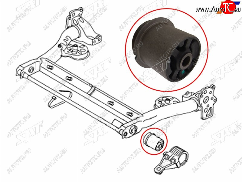 1 699 р. Сайлентблок Audi A6 97-05  Volkswagen Passat 96-05  Audi S6 99-04  Skoda Superb 02-08 (Справа=Сле SAT ST-4B0501521E  с доставкой в г. Кемерово