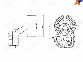 1 639 р. Натяжитель приводного ремня FIAT DUCATOIVECO DAILY 2,3 02- SAT ST-504086751  с доставкой в г. Кемерово. Увеличить фотографию 1