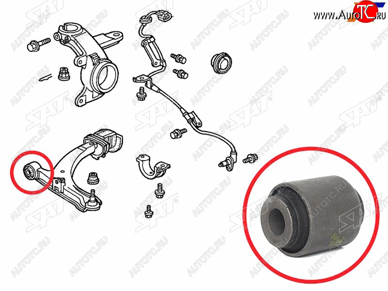349 р. Сайлентблок переднего рычага передний HONDA HR-V 98-05LOGO 96-01 SAT ST-51392-S2H-G01  с доставкой в г. Кемерово