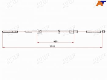 Трос ручного тормоза LH-RH SAT Volkswagen Polo 9N1 хэтчбэк 5 дв. дорестайлинг (2001-2005) (Без ABS)