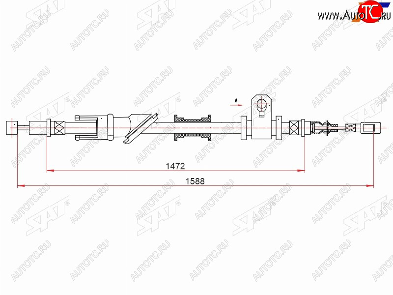 889 р. Трос ручного тормоза LH SAT  Mitsubishi Carisma - Lancer ( 8,  9 CS)  с доставкой в г. Кемерово