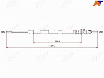 669 р. Трос ручного тормоза LH-RH SAT CITROEN C4  дорестайлинг, хэтчбэк 5 дв. (2004-2008)  с доставкой в г. Кемерово. Увеличить фотографию 1