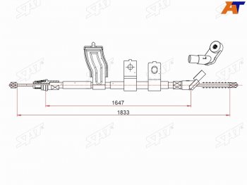 Трос ручного тормоза LH SAT Nissan Qashqai +2  1 (2008-2014) J10 дорестайлинг, J10 рестайлинг