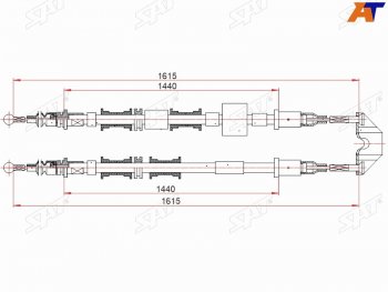 Трос ручного тормоза LH-RH SAT Opel Meriva  A (2002-2010)